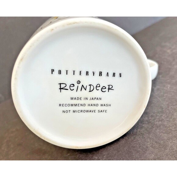 Pottery Barn RUDOLPH Reindeer Mug Cup 16 oz Made in Japan 4" Tall  3" Wide HTF - Picture 4 of 7